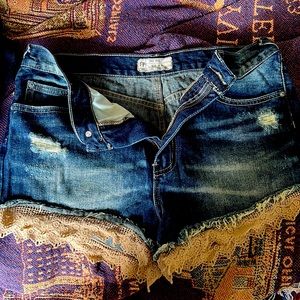 Free People cut-off denim shorts size 10